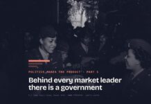 Behind every market leader there is a government Cover card, dark photograph of servicewomen in 1945 with the English title of part one
