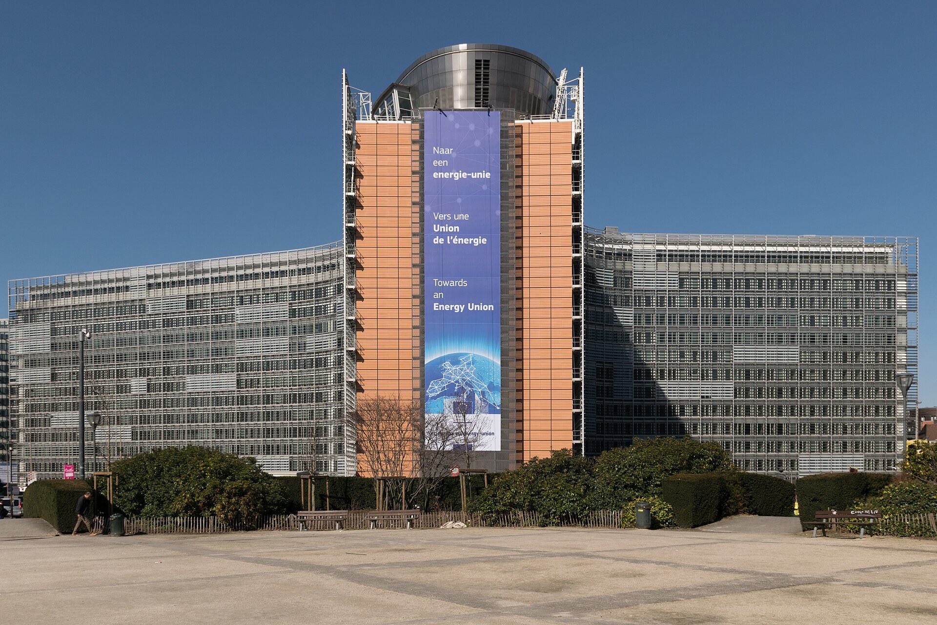 Le batiment du Berlaymont, siege de la Commission europeenne a Bruxelles.